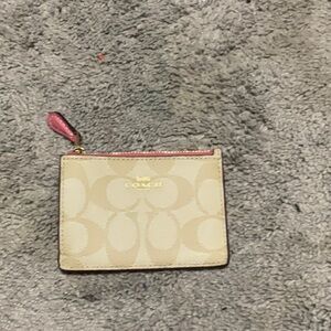 Coach Beige Monogram Coin Pouch